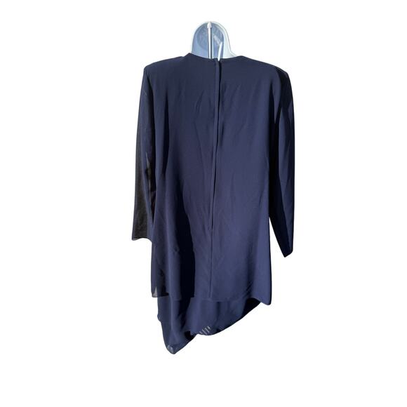 VTG PATRA Navy Blue Chiffon Beaded Dress SZ 12 Special Occasion MOB Detail layer - Picture 4 of 6